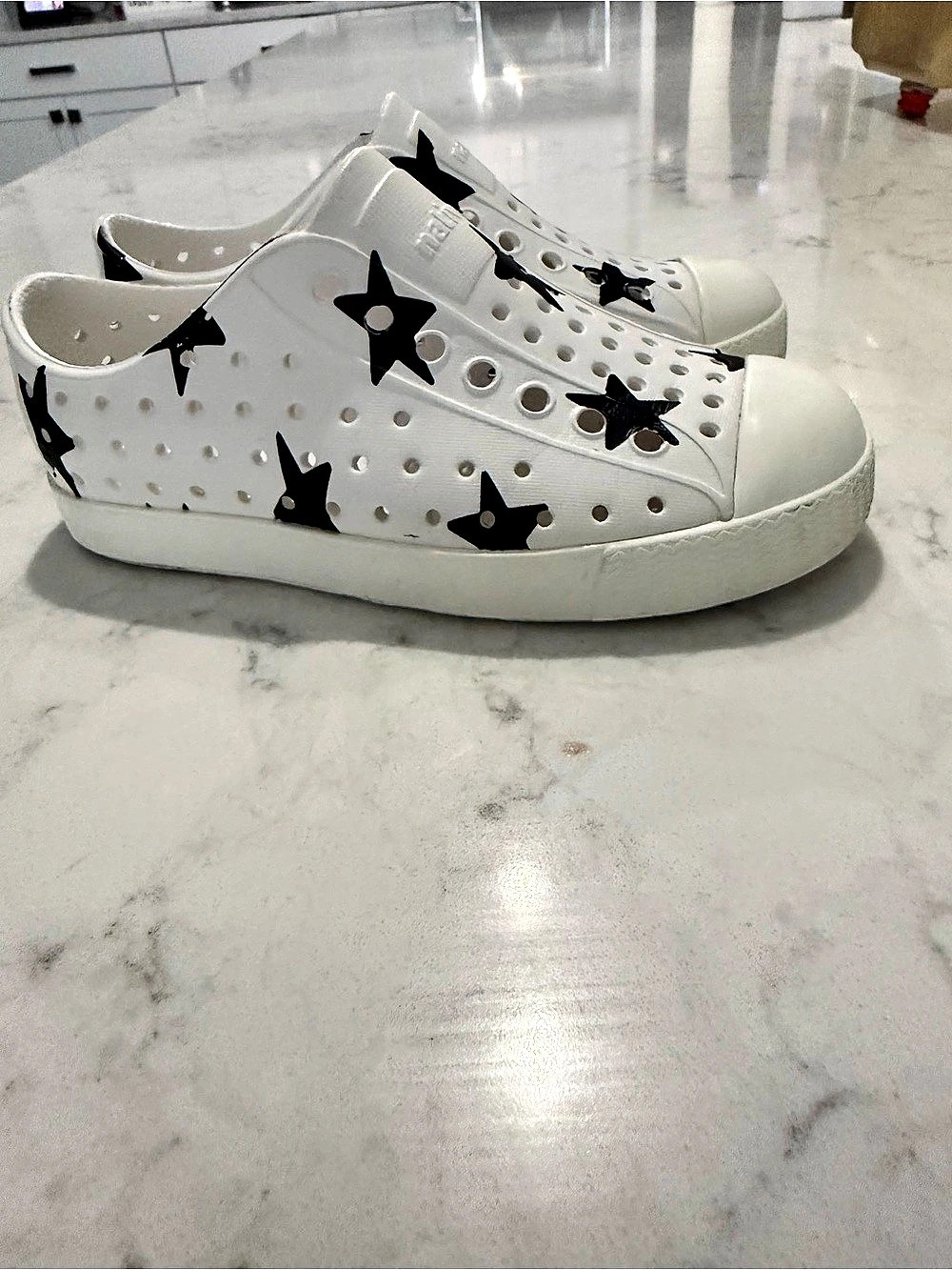 Native Shoes Jefferson Print Slip-On Shoes White & Black